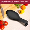 Spoon Rest, E-far Matte Black Stainless Steel Spoon Ladle Holder