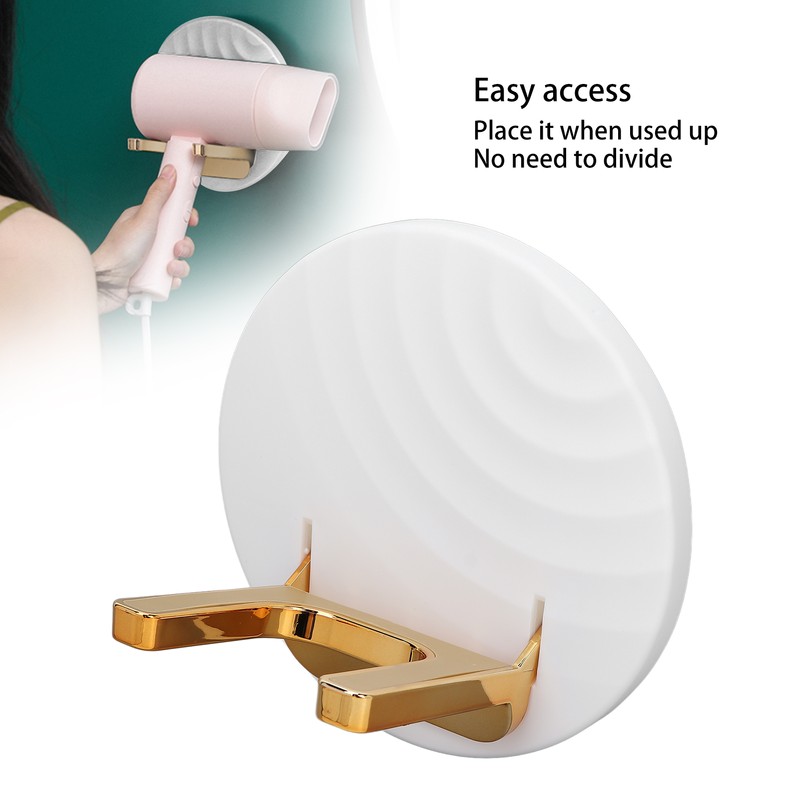 Hair Dryer Holder Stand Wall Mounted Adhesive Foldable Blow Dryer