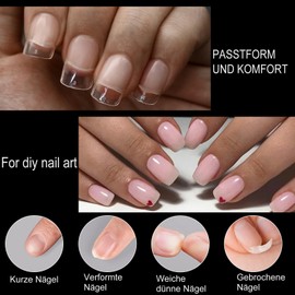 XIAOHEBAN Pack of 600 Tips for Gel Nails Mandel XS Short 12 Sizes Full Cover Nail Tips Almond Nail Tips for Gel Nails, Soft Gel Nail Tips for Cuticle Remover and DIY Nail Art Press On Tips Transparent