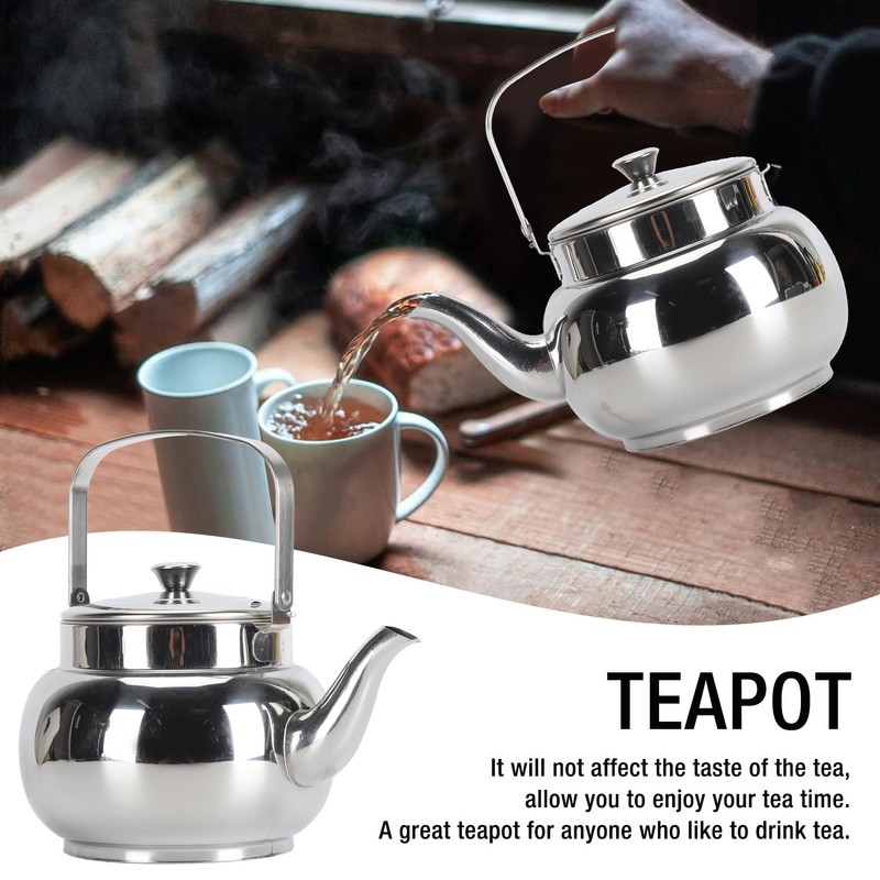 Stainless Steel Teapot with Removable Filter Metal Tea Kettle Coffee