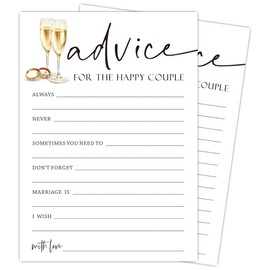 Bridal Shower Games, Advice for the Happy Couple, 25 Bridal Wedding Shower Game Cards(5 * 7inches), Wedding Advice Cards, Wedding Party Favors for Guests, Minimalist Wedding Party Supplies-A05
