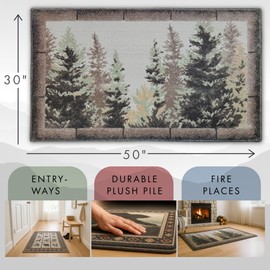 Goods of the Woods Vista II, Rectangular Hearth Rug, Lodge Collection, 30" x 50", (Wilderness)