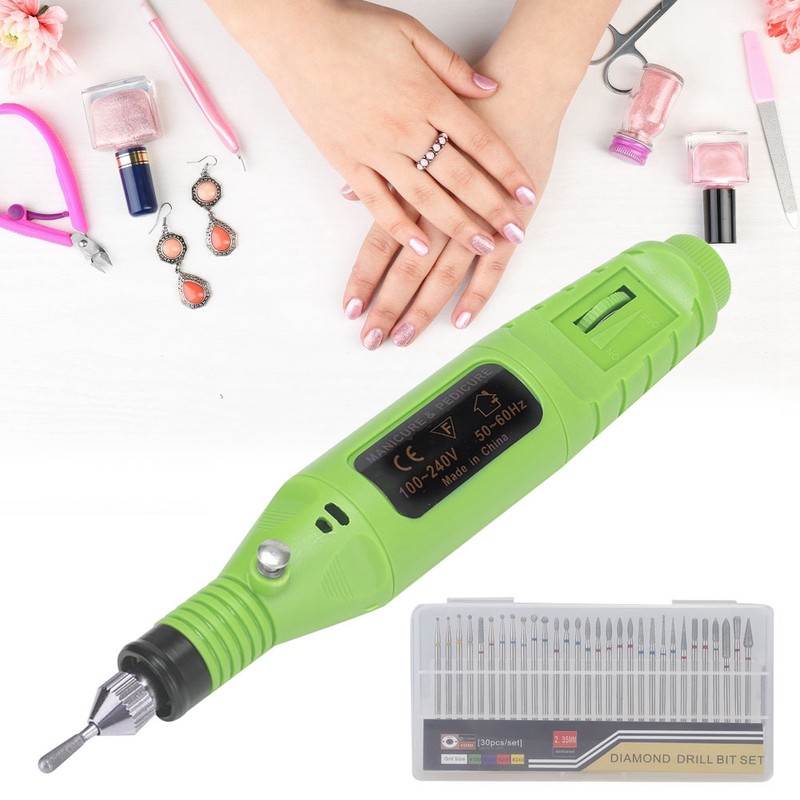 Electric Manicure Nail Toe Drilling Machine with Grinding Head Set