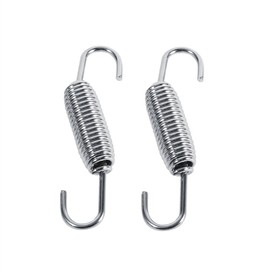 Qiilu 2x Motorcycle Exhaust System Fully Rotating Mounting Springs Stainless Steel