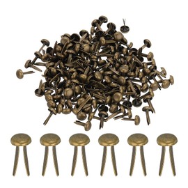 PATIKIL 1000 PCS Paper Brass Fasteners Split Pins Pastel Mini Metal Brads Round Head Plated Fastener for Craft Art Scrapbooking DIY Supplies, Bronze Tone, 4.5 x 8 mm