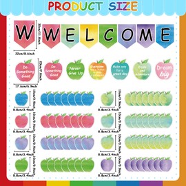 Back to School Watercolor Apples Welcome Banner Bulletin Board Decorations Welcome Back to School Bulletin Board Apples Motivational Cutouts Classroom Decor School Holiday Bulletin Board Decor