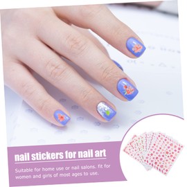 Baluue 4sets Easy Apply Nail Stickers Cherry Flower Nail Art Glamour DIY Manicure Perfect for Learners 8sheets*4