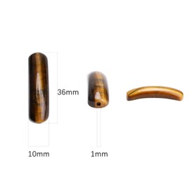 BEADIA Natural Curved Yellow Tiger Eye Stone Beads 36x10mm 4pcs for DIY Bracelet Jewelry Making