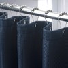 AmazerBath Waffle Shower Curtain, Navy Blue Fabric Shower Curtain with