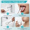 Rascador de lengua de acero inoxidable Carehabi con estuche -