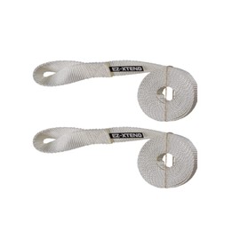 EZ-Xtend Sail Ties Marine Loop Heavy Duty UV Resistant Polyester Webbing - 4500 lb Breaking Strength with Lifetime Thread - Camping Gear, Kayak Accessories - 2 Pc Set (White, 48"x1")