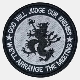 GOD WILL JUDGE OUR ENEMIES NAVY SEAL TEAM 6 DEVGRU LION BLACK GRAY HOOK PATCH