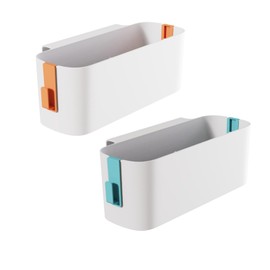 Bed Shelf for Hanging, Pack of 2 Bed Organiser for Hanging, Bed Organiser, Bedside Table, Bed Shelf, Bed Bag Boxes with 2 Removable Hooks, Hanging Bed Organiser Storage Basket, for Office