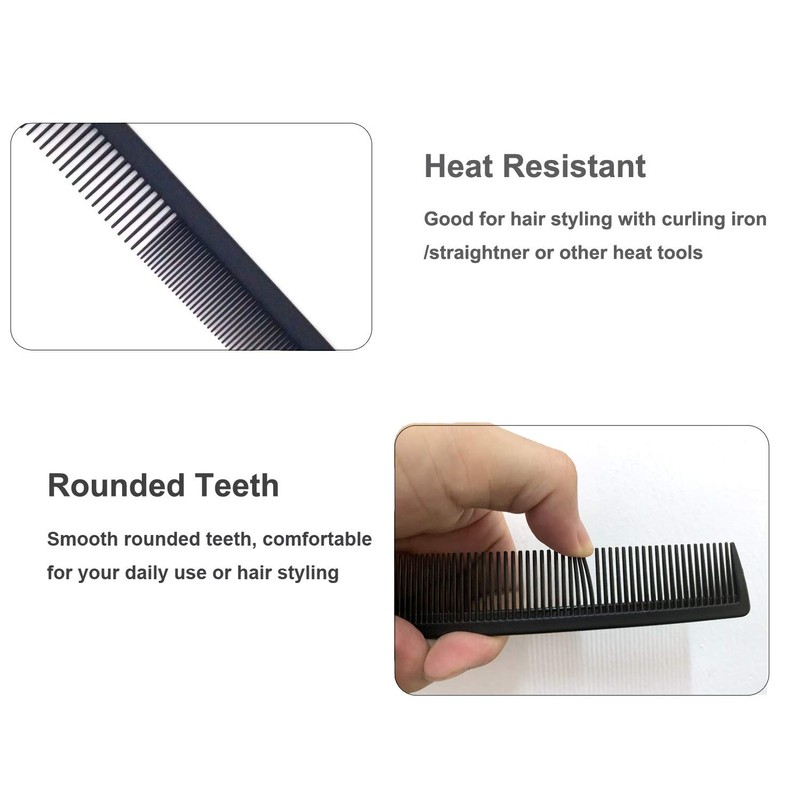 AFT90 Carbon Fiber Cutting Comb, Professional 8.15” Styling Comb, Hairdressing