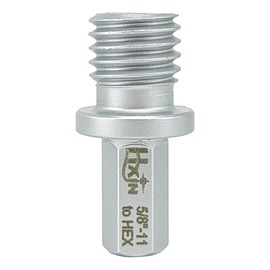 HXIN Professional Adapter for Diamond core Drills with 5/8"-11 Female Thread Adaptor from 5/8-11" Male Thread to Hexagonal Shank Stable Connection to Pistol Bench Drill (1, 5/8"-11 to HEX)
