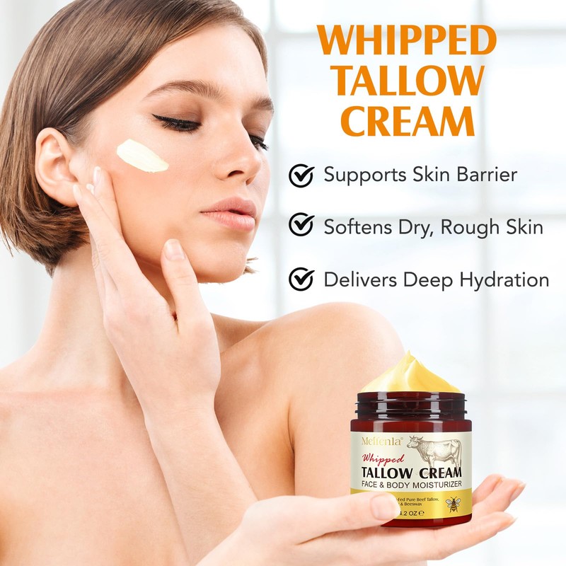 Meifenla Beef Tallow for Skin, Tallow and Honey Cream Natural