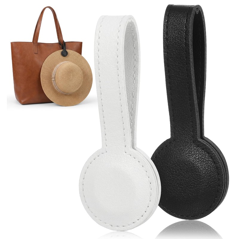 Thrymme 2Pcs Magnetic Hat Clip, Leather Hat Clip for Travel