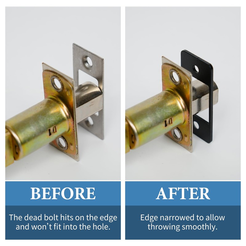 MOSECYOU Deadbolt Restorer Strike Plate Large Version 2-3/4" x 1-1/8",