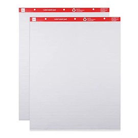 Office Depot® Brand Easel Pads, 27" x 34", Ruled, 50 Sheets, 30% Recycled, White, Pack Of 2