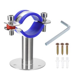 sourcing map Stainless Steel Pipe Supports Wall Mount Ceiling Mount Pipe Bracket Adjustable Clamp Pipe Straps with Screws Fit for Dia 38-40mm Pipe Tube