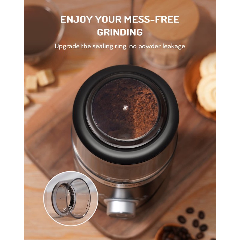 SHARDOR Electric Super Silent Blade Coffee Grinder, Timed Grind Control