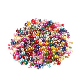 DIYASY 750 Pcs Round Plastic Pearl Beads Colored Mixed Size Craft Beads with Holes  for Bracelets and Jewelry Making 4,5,6,8,10MM.
