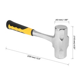 MOUYAT 2 PCS 4 lb Carbon Steel Sledge Hammer, 12.6 Inches Club Drilling Hammer with Handle or Gardening, Building Construction, Rock