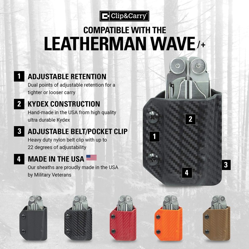 Clip & Carry Kydex Multitool Sheath for The Leatherman Wave