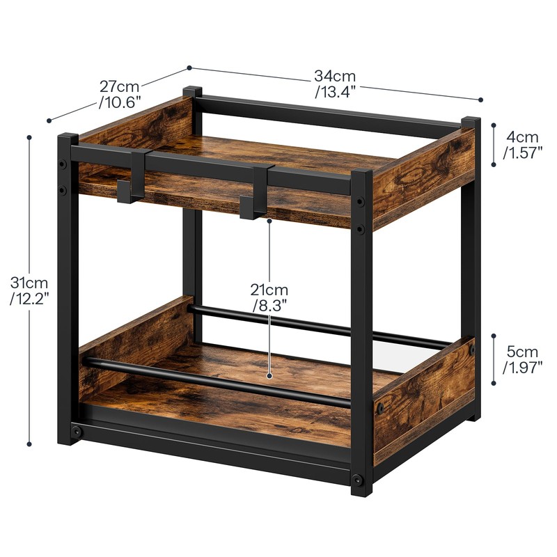 HOOBRO Kitchen Countertop Organizer, Corner Shelf Organizer, 2-Tier Spice Rack