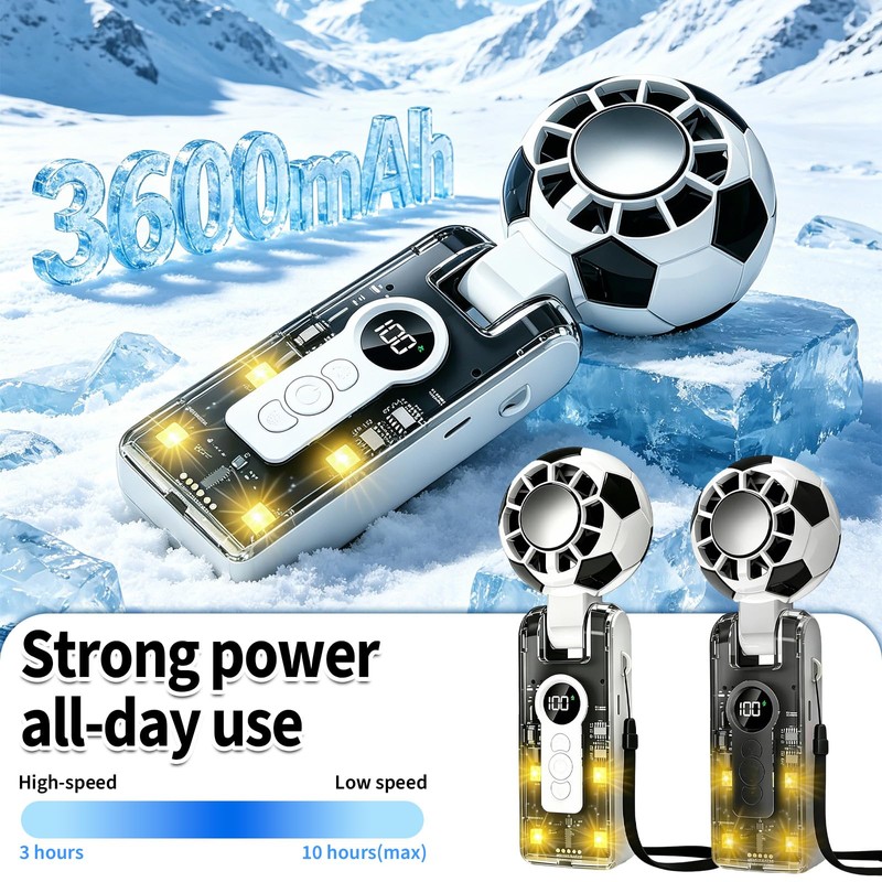 2026 World Cup Handheld Fan-Portable Handheld Turbo Fan with Ice