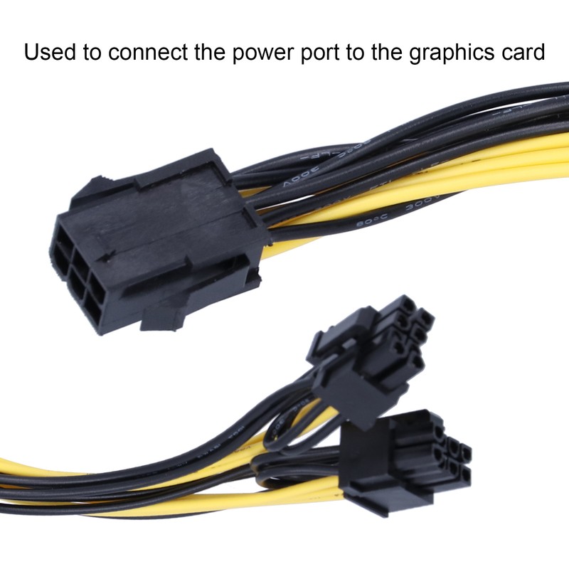 5Pcs Power Supply Cable 6Pin to Dual 8pin 6+2 GPU