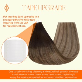 Full Shine Tape in Hair Extensions Human Hair 20 Inch Balayage Tape in Human Hair Extensions Ombre Hair Extension 2/6/18 Ash Blonde Invisible Tape in Hair Extensions for Wedding 50 Gram 20Pcs