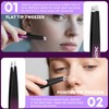 Professional Tweezers Set for Eyebrows – 4PC Precision Stainless Steel