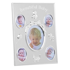 Lesser & Pavey Silver Beautiful Baby Multi Photo Frame - Holds 5 Pictures - New Baby Gift