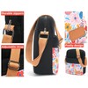 Leaper Canvas Messenger Bag Crossbody Purse Set for Girls Floral