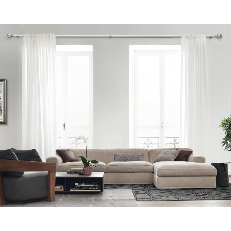 KAMANINA Curtain Rods for Windows 66 to 120 Inch, 7/8