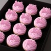 Pink Polka Dot Edile Bows for Cake and Cupcakes -24ct