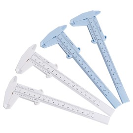 OHYER 4 Pieces Plastic Vernier Caliper with Double Scale Vernier Caliper Plastic Calliper Ruler Sliding Gauge Ruler Measuring Tool Ruler 150 mm for Jade Jewellery Eyebrow and Carpenter Dimensions