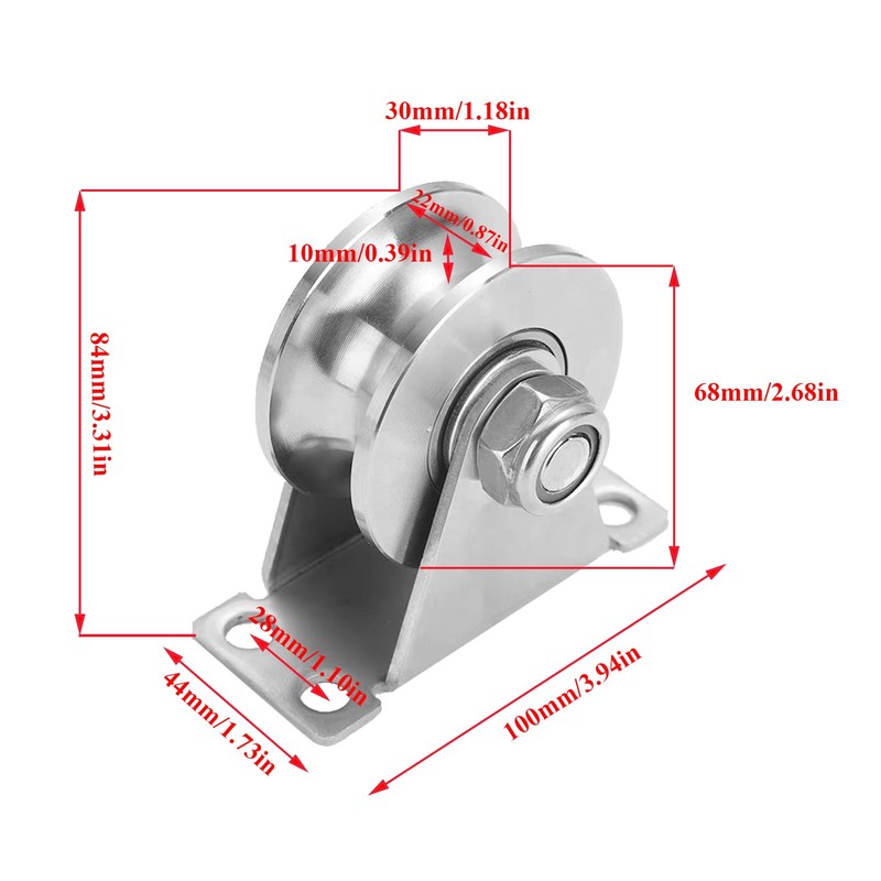 Stainless Steel U Groove Roller Gate Track Roller Heavy Duty