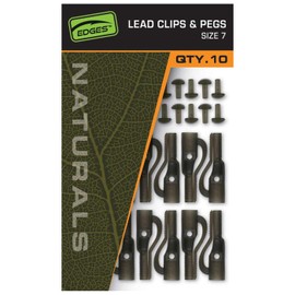 Fox Naturals Size 7 Lead Clips & Pegs - 10 Lead Clips for Carp Fishing Lead Clips