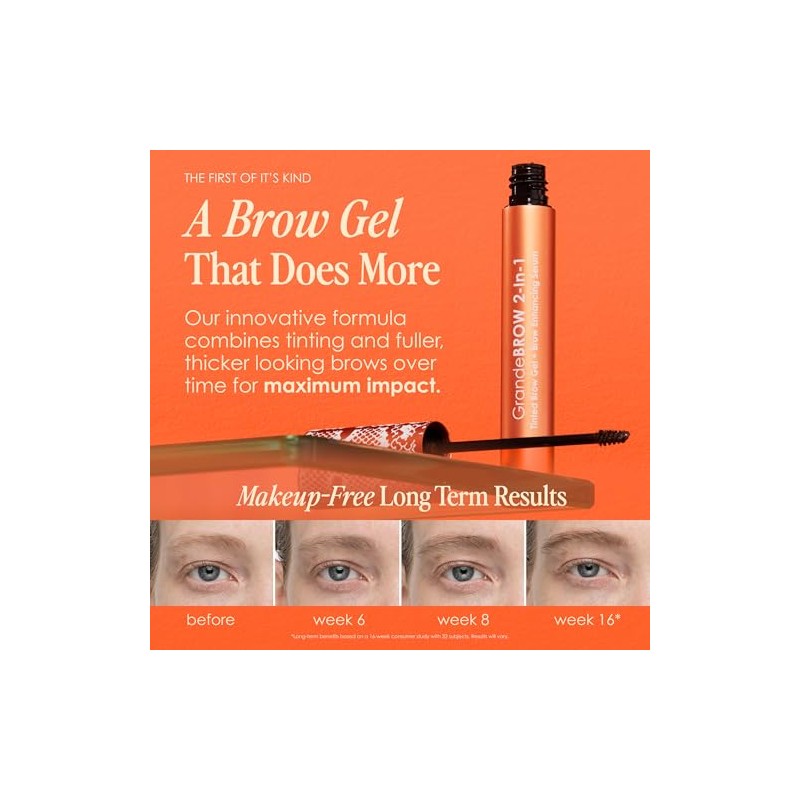 GrandeBROW 2-in-1 Tinted Brow Gel + Brow Enhancing Serum, Light