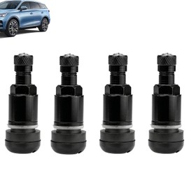 Valve Car Tyres, Set of 4 Universal Black Nickel-Plated Metal Valves Made of Steel for Car Tyres, Metal Valves Car, Suitable for Various Vehicle Models, Tyre Valve