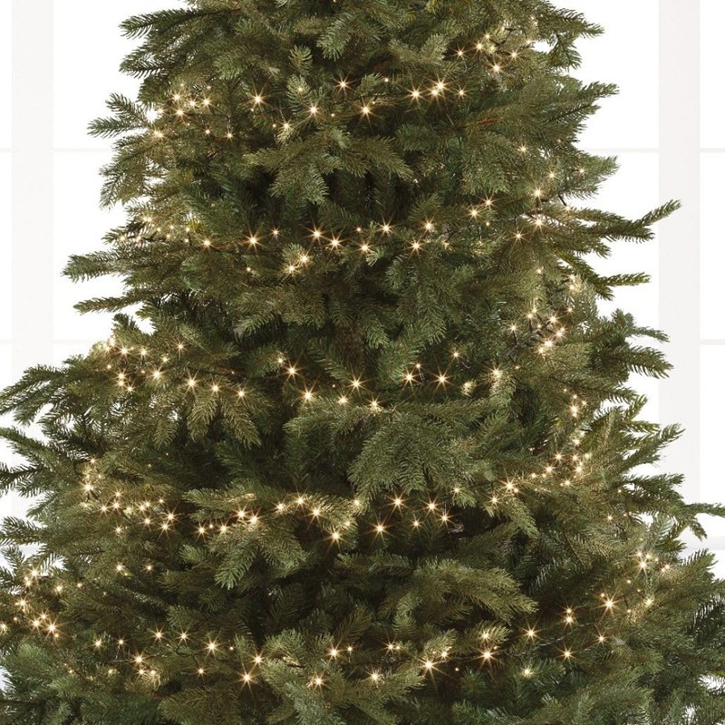 Lumineo 500 LED Warm White Christmas Compact Lights Set, Green