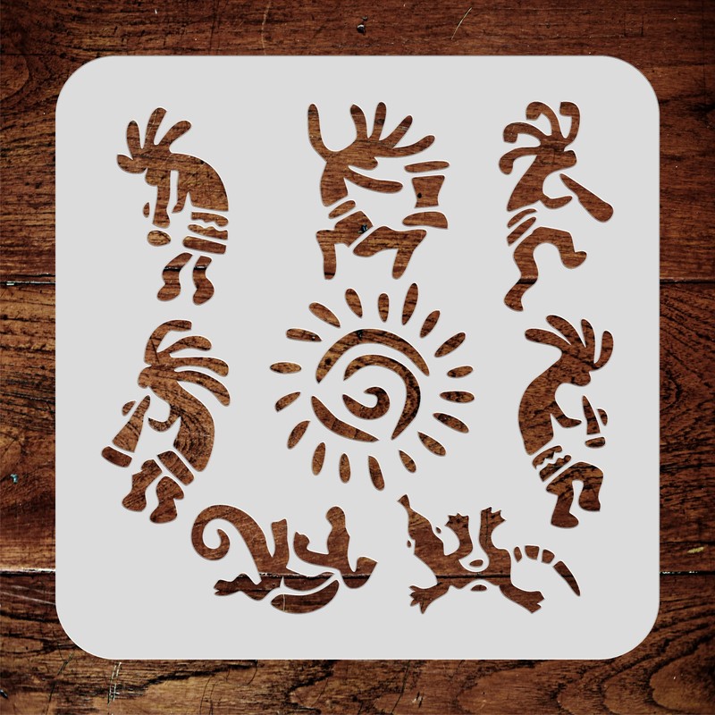 Kokopelli Wall Art Stencil, 16.5 x 16.5 cm (M) -