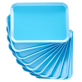 20Pcs Autoclavable Dental Procedure Tray Lockable Set up Flat Trays Size B (Ritter),Plastic Instrument B-Lok Flat Trays, 13.25 x 9.75X 0.875 Inches (20, Sky Blue)