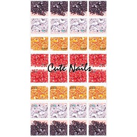 600 Rhinestones 3-7 mm Shapes Gold/Orange – Cute Nails