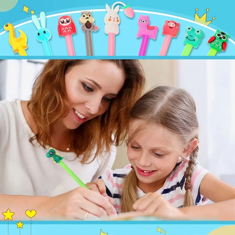 Bolígrafos Kawaii C/punta De 0.5 Mm De Tinta Negra Por