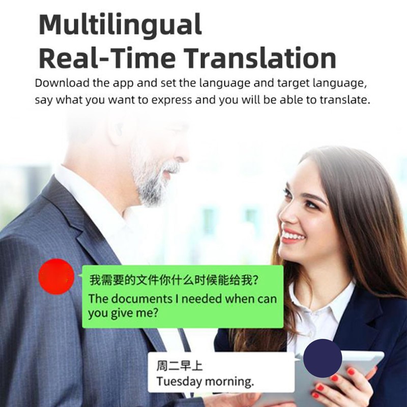 Smart Translator Earbuds Wireless with 144 Languages Real-Time Translation, TWS