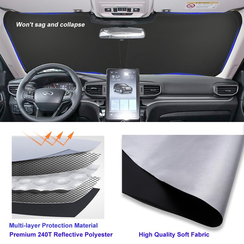 Windshield Sun Shade for Ford Explorer 2020 2021 2022 2023