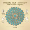 Handmade Beaded Placemat - 13” Round Dining Table Charger |